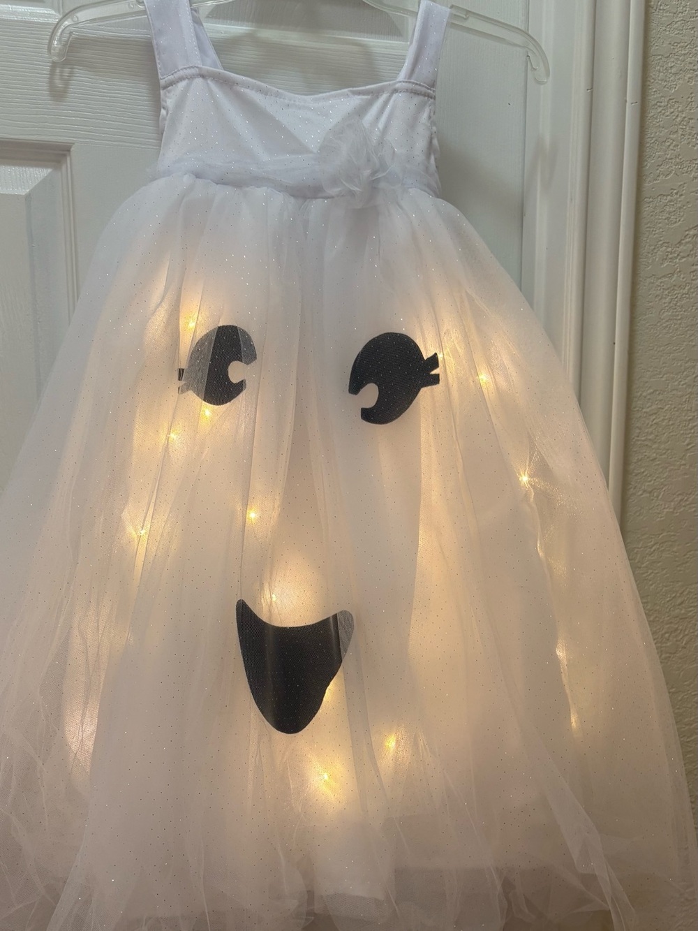 Pottery Barn Kids Halloween Light-Up Ghost Tutu Dress Costume Sz 7/8